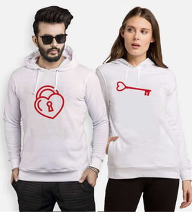 Tshirthane Kalbimin Kilidi Sevgili Kombinleri Kapüşonlu Kombini (Tek Ürün Fiyatıdır.)