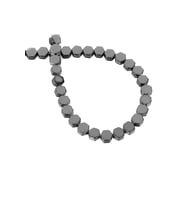 Hematit Doğal Taş Parlak Füme Altıgen Kesim 7x4mm Dizi