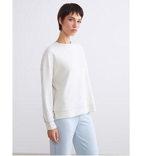 LCW Vision Gri Bisiklet Yaka Oversize Kadın Sweatshirt
