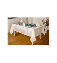 Mina Kadife Turkuaza Krem Sofra Tk. 8 Kşl. 160x230 Cm 26 Prç. - 1236 (Standart)