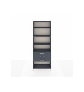 Arges Dolap 4 Raflı 3 Çekmeceli 88x30x243 Antrasit-Antrasit
