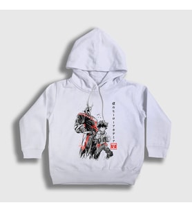 Presmono Unisex Çocuk Beyaz Team Anime Boku No Hero Academia Kapüşonlu Sweatshirt 234782tt