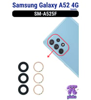 Samsung Galaxy A52 4G Arka Kamera Camı Lensi Yapışkanlı Dış Cam SM-A525F Uyumlu