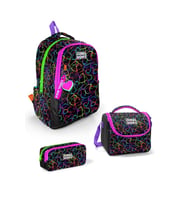 Coral High Kids Çok Renkli Kalp Desenli 3'lü Okul Çanta Seti SET0123670 - Kız