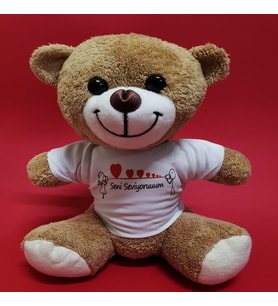 Seni Seviyorum Temalı Peluş Ayıcık