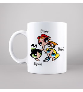 Power Puff Girls Tasarımlı Kupa Kişiye Özel