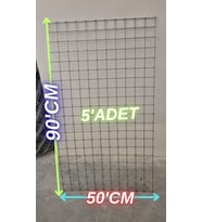 Hasır Tel 4 Göz Arası 3mm Kalınlık ( 90 cm Yükseklik x 50 cm Eni ) - 5- Adet (Gri)