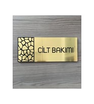 Metalik Gold Seri Cilt Bakımı Yönlendirme Tabelası