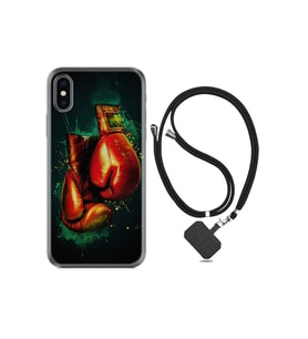 Apple Iphone X Xs Kılıf Silikon Desen Boyun Askılı Boks Eldiveni 1763