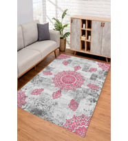 Dijital Kaymaz Taban Yıkanabilir Renkli Salon Halısı Mutfak Halısı Yolluk ND-SD-765 (Pembe)