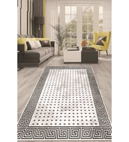 Dijital Kaymaz Taban Yıkanabilir Modern Renkli Salon Halısı Mutfak Halısı Yolluk ND-HT-161 (Beyaz)