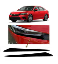 Honda Civic FE1 2022 ve Sonrası Far Altı Kaşı Çıtası Piyano Black 2 Parça
