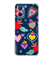 PrintiFy Oppo A96  ile Uyumlu 1mm Slim Fit Retro Renkler 3 Baskılı Şeffaf  Kılıf