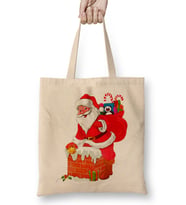 Yılbaşı Yeni Yıl Konseptli Noel Baba 01 Bez Çanta Uzun Saplı