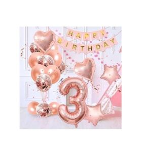 ROSE GOLD 3 YAŞ BALON SETİ