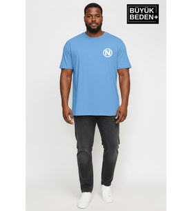 Erkek Büyük Beden N Baskılı 3xl-6xl Bisiklet Yaka Tshırt SPR26BTS510-19
