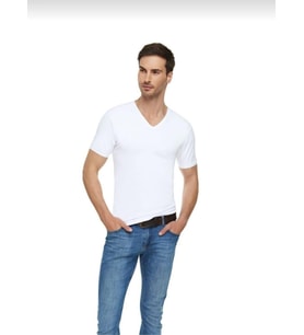 TUTKU ELİT 1303 ERKEK ELASTAN V YAKA ATLET 10 ADET (Beyaz)