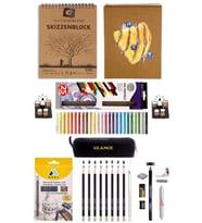 Alex Schoeller Kraft A5 Spiralli 50 yp Dereceli Kalem Yağlı Pastel Boya 25 Renk Eskiz Çizim Set