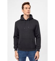Süvari Kapüşonlu Yaka Regular Kalıp Düz Antrasit Sweatshirt