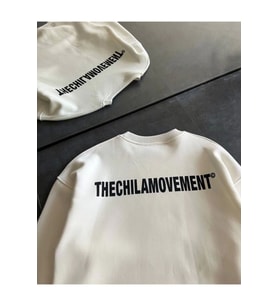 Kışlık Bisiklet Yaka Oversize Baskılı SweatShirt - Beyaz