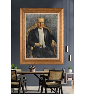 Altın Varaklı Çerçeveli Paspartulu Atatürk Tablo nh210 (Gold)