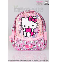 YENİ SEZON LİSANSLI HELLO KITTY TEK BÖLMELİ KÜÇÜK BOY 32 CM ANAOKUL ÇANTASI (Pembe)