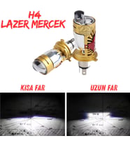 H4 Lazer Mercekli Far Ampülü Otomobil Araç Motosiklet Uyumlu Şimşek Etkili 12v 24v Uyumlu 40w  