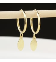 Glorria Altın Oval Sallantı Küpe