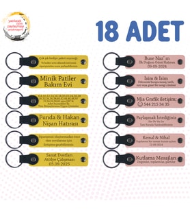 Sarı & Y Ağzı, 18’li Set, Öğrencilerine Teşekkür Etmek İsteyen Öğretmen İçin, Kişisel Anahtarlık