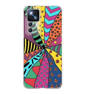 PrintiFy Xiaomi Mi 12T ile Uyumlu Retro Color 4  Kamera Korumalı Şeffaf  Kılıf