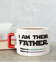 BK Gift Kişiye Özel Babalar Günü Tasarımlı Kırmızı Kulplu Çay & Kahve Fincanı-14, Babaya Hediye, Babalar Günü Hediyesi