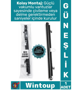 #Güneşlik Siyah Makaralı Stor Isı Yalıtımı Pratik Ofis PVC Perde Vantuzlu Montaj Cam Paneli Güneşlik