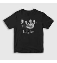 Presmono Unisex Çocuk Siyah Band Eagles T-Shirt 145012tt