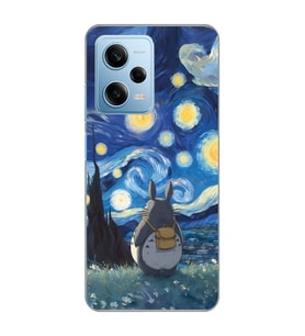 Redmi Note 12 Pro 5G Uyumlu Komşum Totoro Tasarımlı Şeffaf Telefon Kılıfı