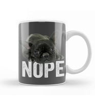 French Bulldog Nope 02 Kupa Bardak Porselen