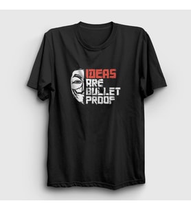 Presmono Unisex Siyah Bulletproof Film V For Vendetta T-Shirt 255482tt