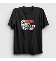 Presmono Unisex Siyah Bulletproof Film V For Vendetta T-Shirt 255482tt