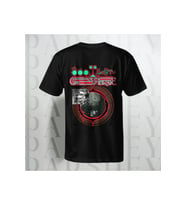 Poetica Grotesque Renkli Arka Desenli Siyah Yarım Kollu Bisiklet Yaka Oversize T-shirt