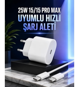 Güç Adaptörü ve Kablosu Şarj Aleti 15/15 Pro Max Uyumlu Hızlı Şarj