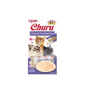 CIAO Churu Cream Tavuklu ve Karidesli Krema Kedi Ödül Maması 14 Gr (4'lü)