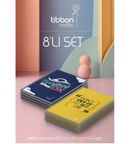 Tibbon Motto Midi Defter Spiralli 8'li Set Motto 5