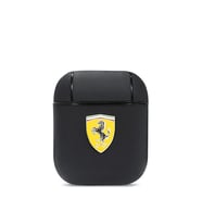 Apple Airpods Kılıf Ferrari Orjinal Lisanslı PU Deri Metal Logolu SF Arka Yüzey Yazılı Kapak
