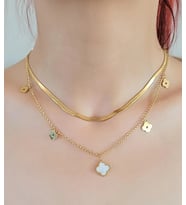 Çiftli İtalyan Zincirli Yonca Kolye