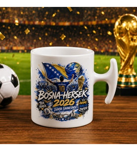 BK Gift Bosna-Hersek Taraftar Temalı Dünya Futbol Kupası Tasarımlı Hammer Kupa Bardak-1