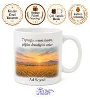 Konya Ova Manzarası Baskılı Kupa Bardak Hediye Porselen Mug
