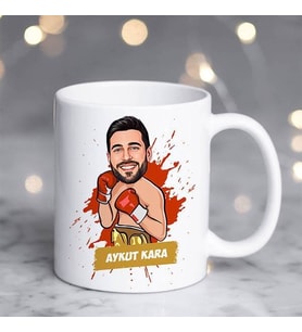 Kişiye Özel Boksör Karikatürlü Kupa Bardak