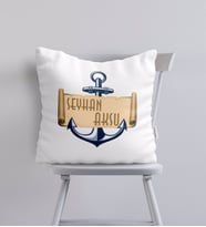 BK Gift Kişiye Özel İsimli Çapa Tasarımlı Yastık-3
