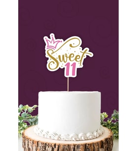 Sweet 11 pembe-gold Pasta Süsü *Kalın Kağıt
