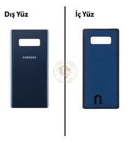 Samsung Note 8 Mavi Arka Pil Kapağı Batarya Kapağı Lazer Kesim Back Cover