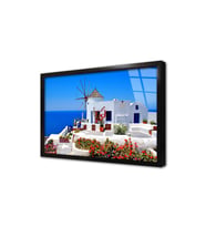 Santorini Adası Çerçeveli Cam Tablo